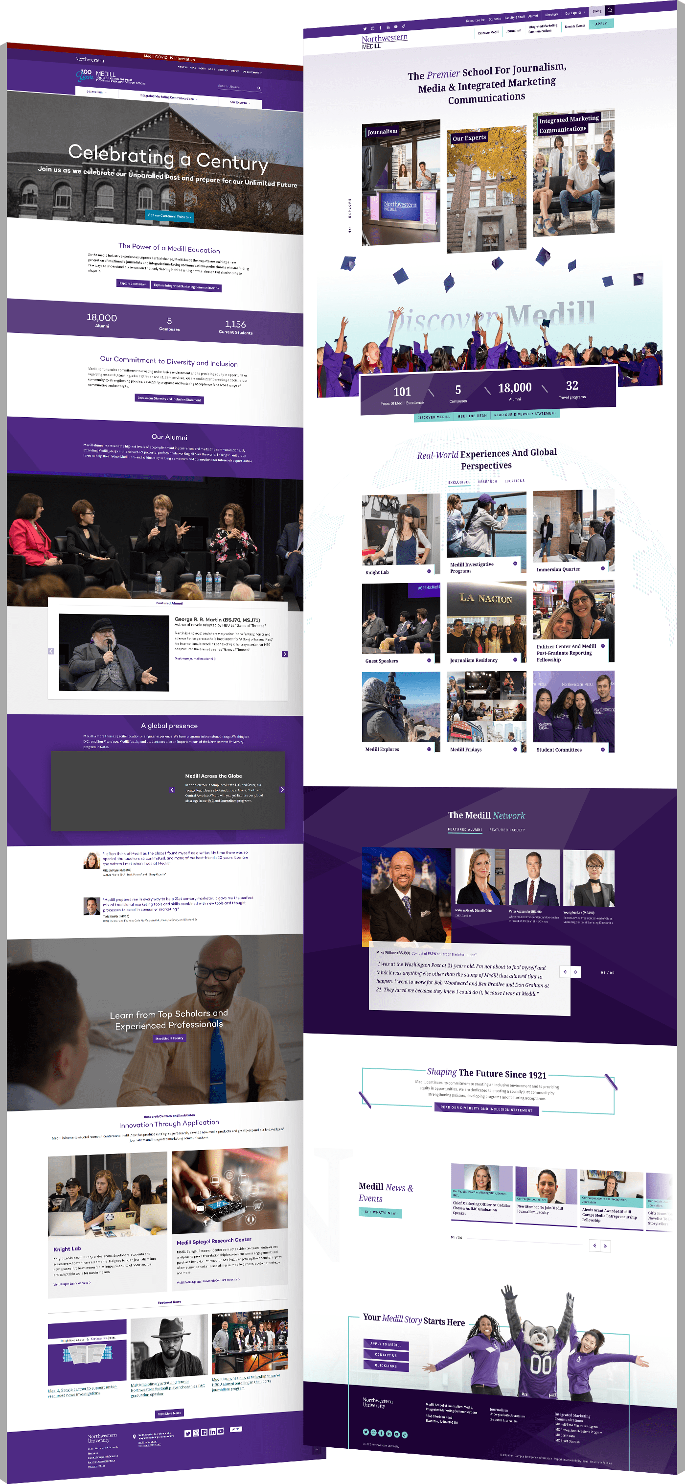 Website-redesign-Medill Website redesign before and after Medill