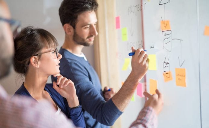 Consulting-services-process-implementation Two consulting service firm representatives developing a custom strategy