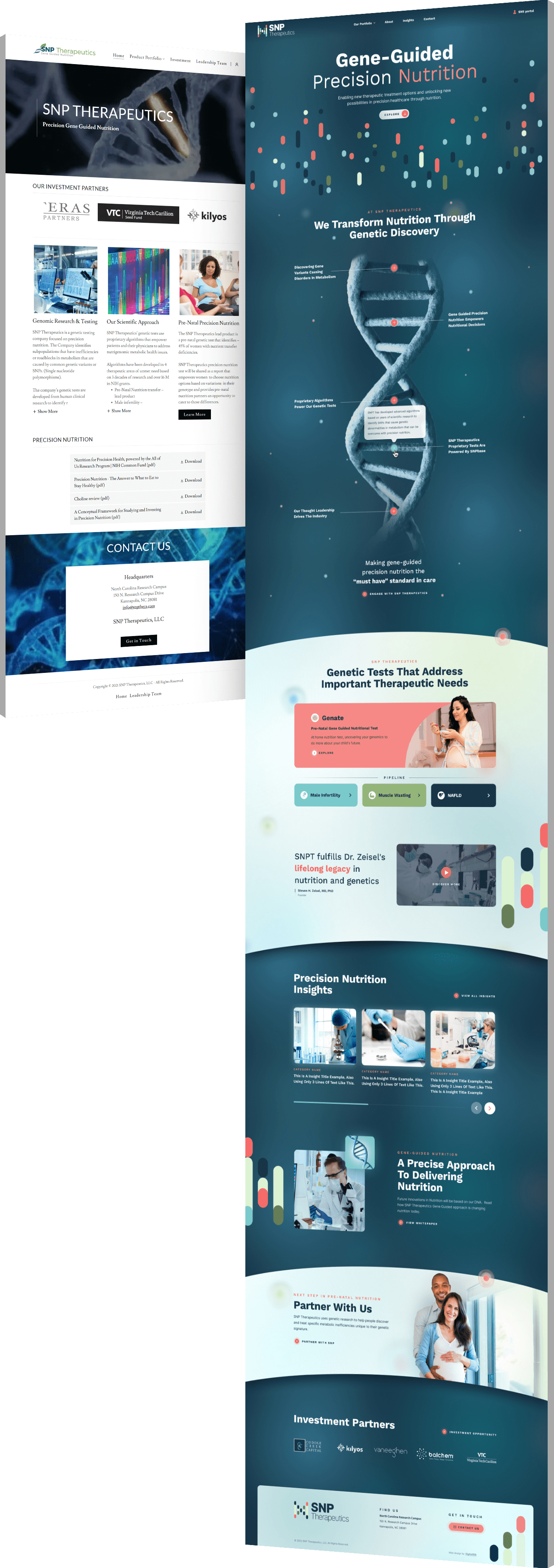 web-design-before-after-snp-therapeutics Web design before and after photos of SNP Therapeutics website