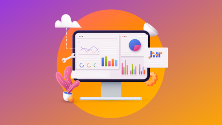 A hero image featuring a landing page elements being added to a website