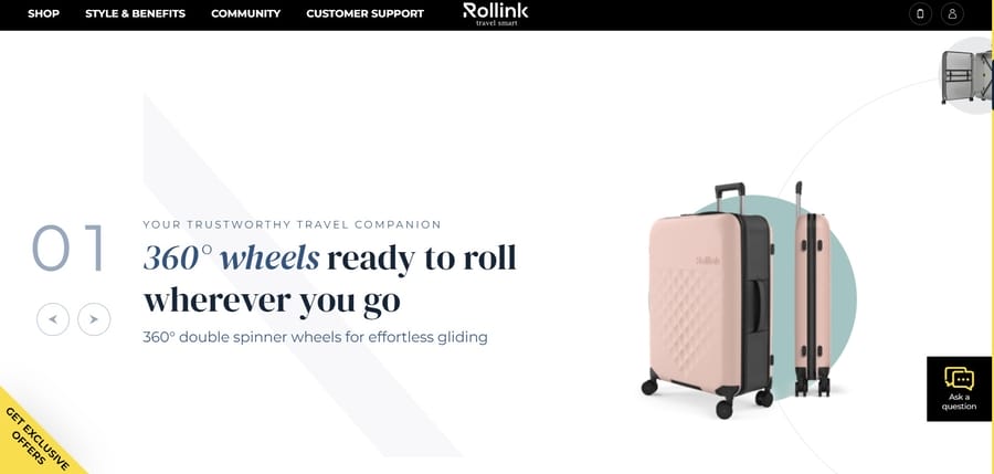 Rollink website screenshot