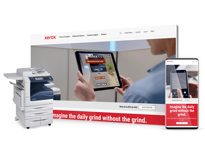 Digital-Silk-web-design-case-study-Xerox-min A trio of images highlighting Xerox's website design