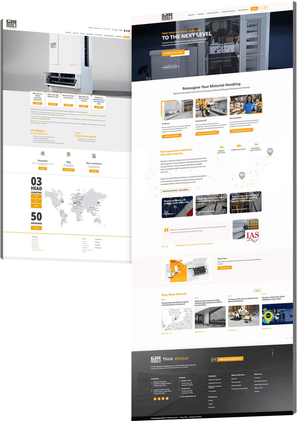 modula-before-after Image showing Modula's before and after website design