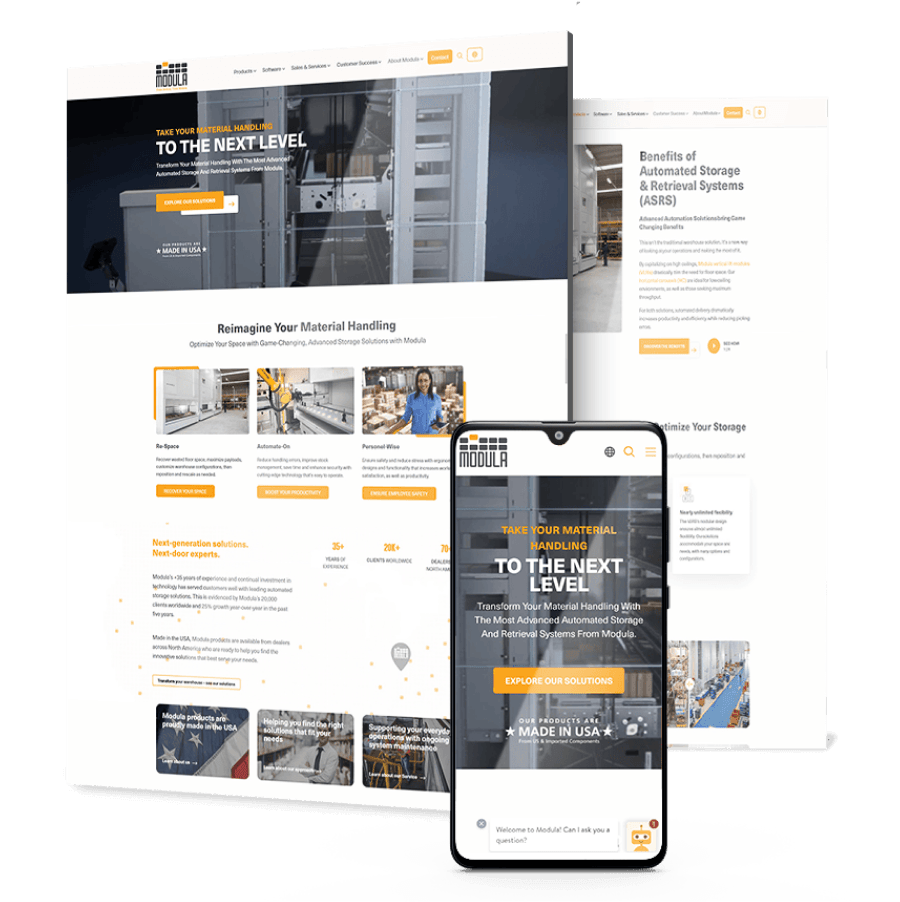 modula-website-redesign-case-study Image showing Modula's site on desktop and mobile