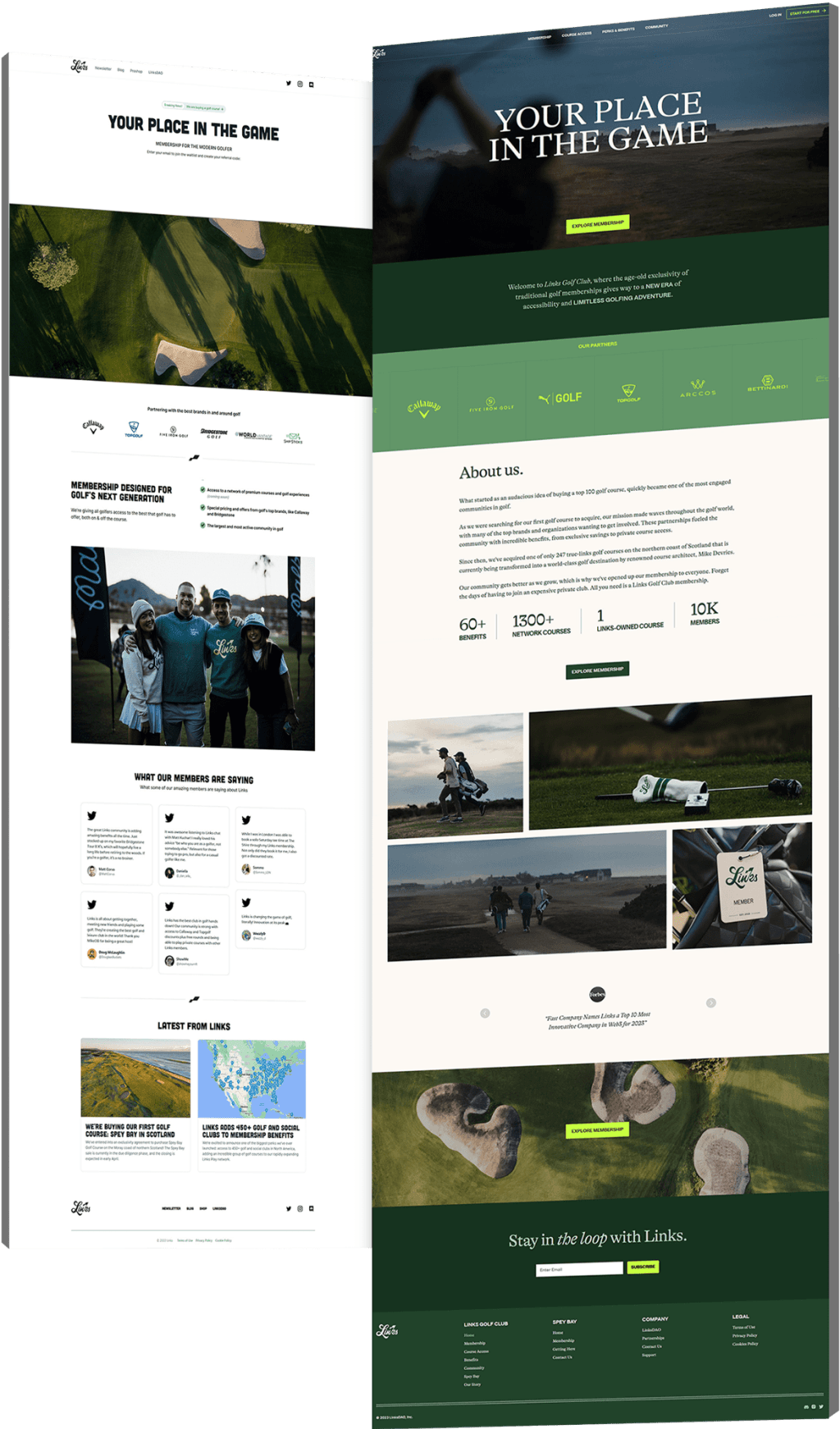 Linkd-Golf-before-after Image showing the before and after website design for Link's Golf