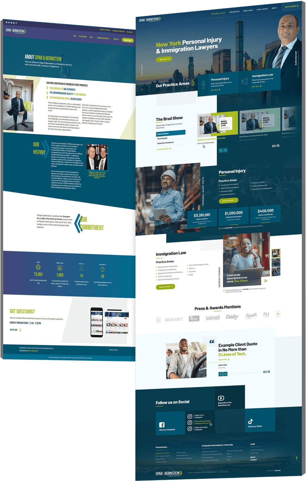 Law-SB-before-after Image showing the before and after website design for LawSB