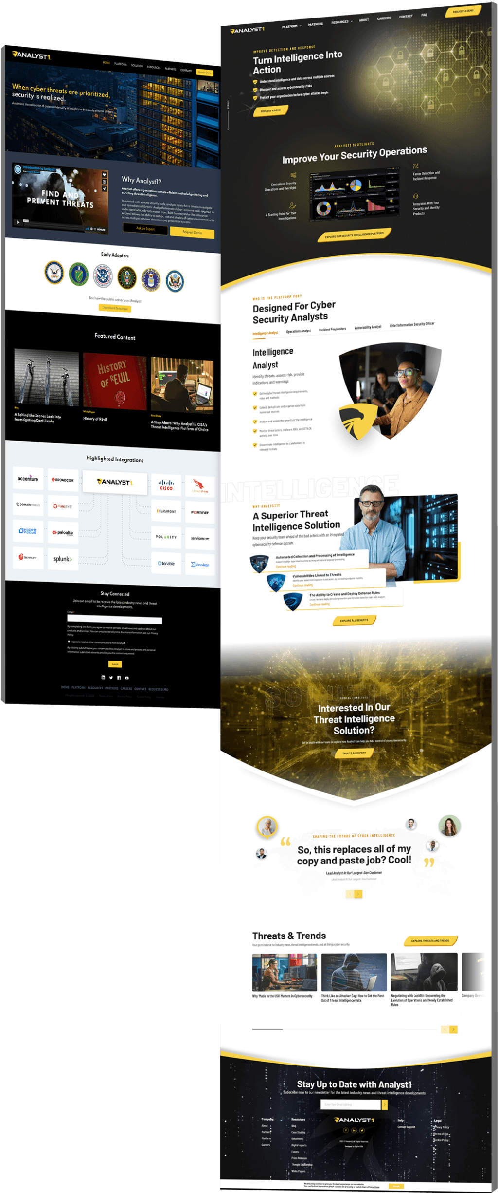 analyst1-before-after Image showing Analyst1's before and after website design