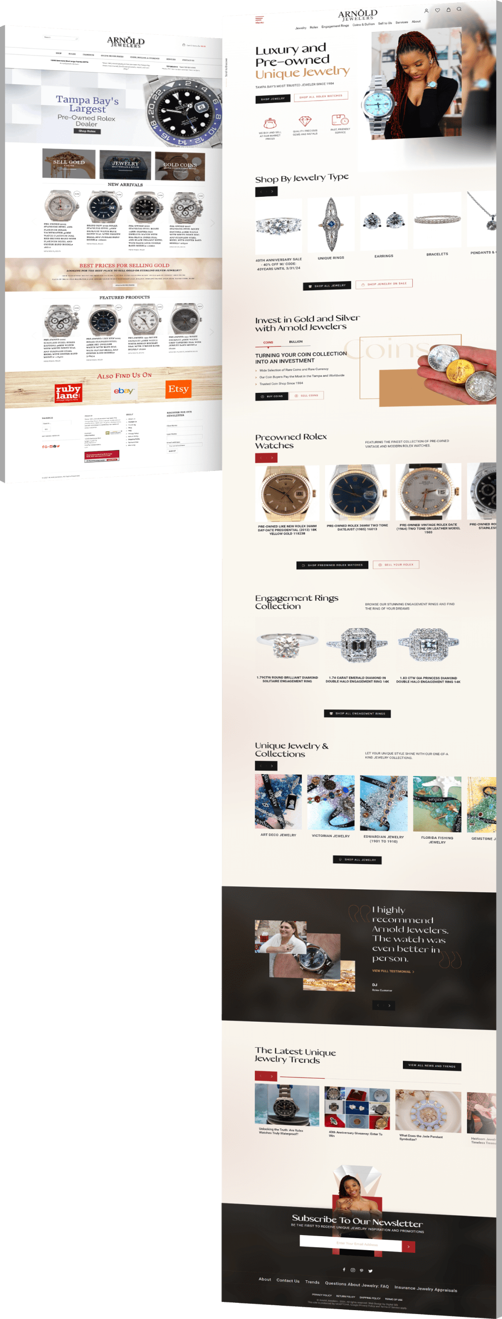 arnold_jewelers_ba Before and after screenshots of Arnold Jeweler's website design