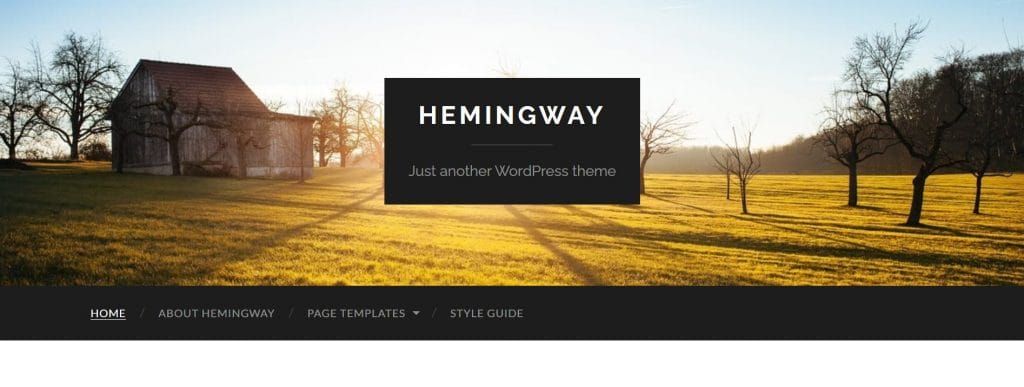 Hemingway WordPress theme in action