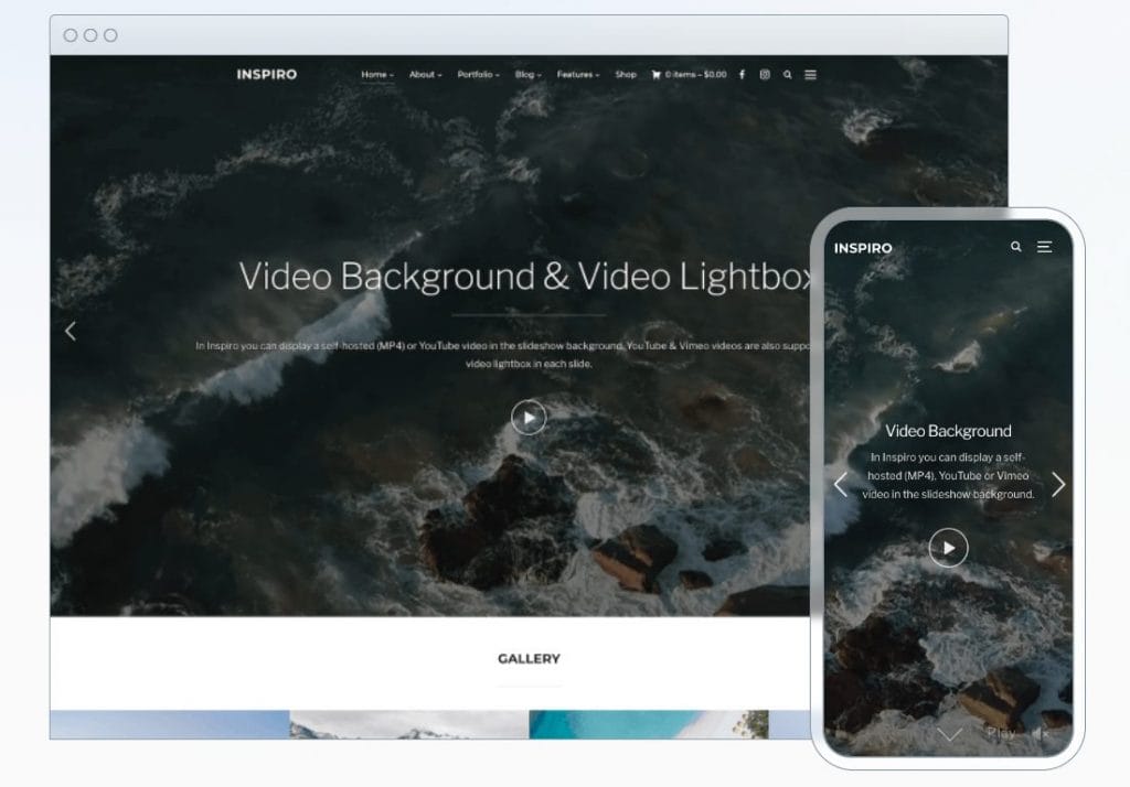 Inspiro WordPress theme in action
