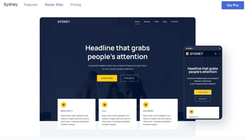 Sydney website homepage