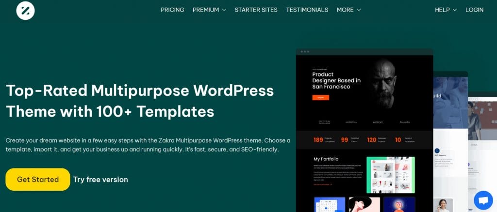 Zakra website homepage