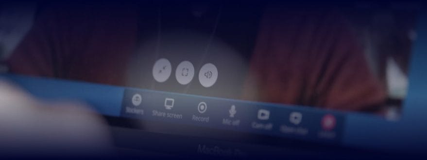 productside-background The bottom buttons of a video call screen