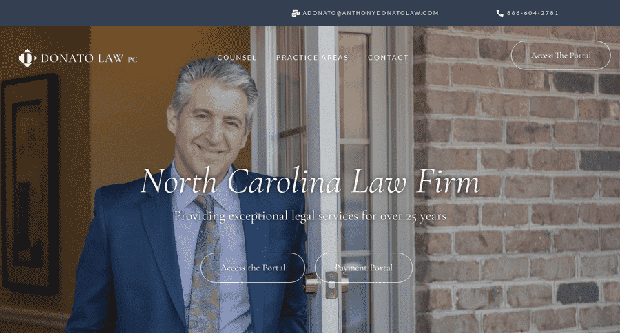 Donato Law website screenshot