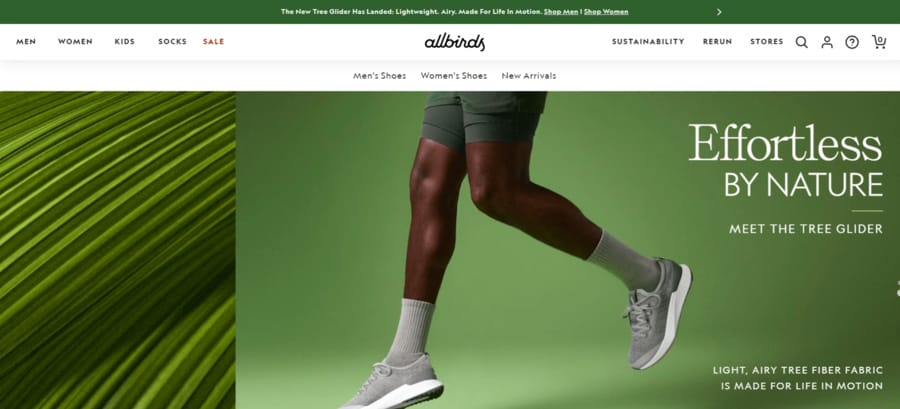 Allbirds website screenshot