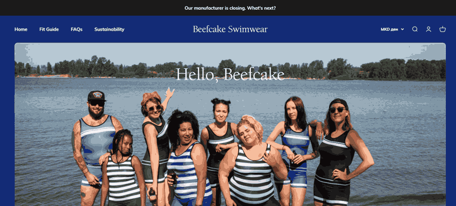Beefcake Swimwear website screenshot