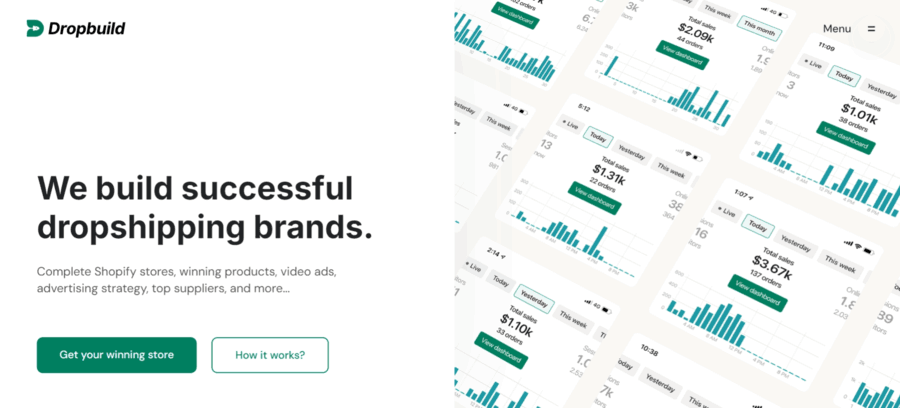 Dropbuild website screenshot