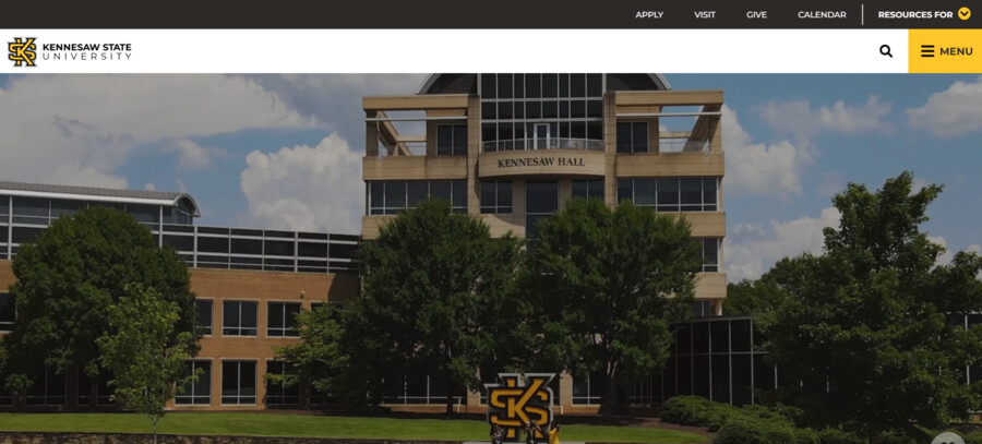 Kennesaw State University website screenshot
