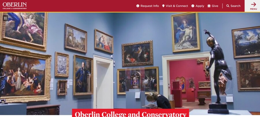 Oberlin College and Conservatory website screenshot