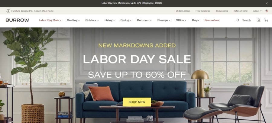 Burrow website screenshot