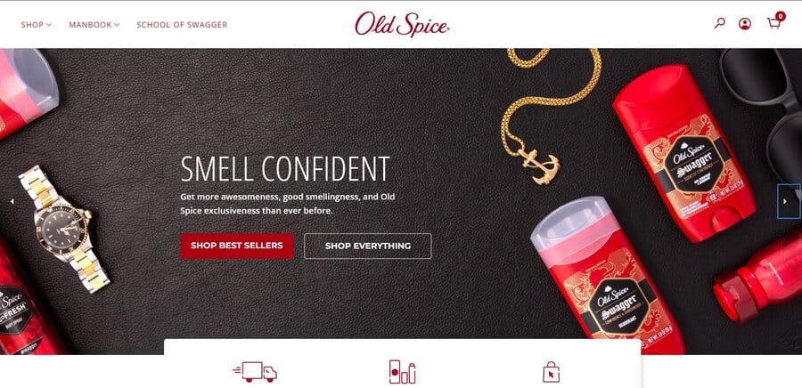 Old Spice website screenshot