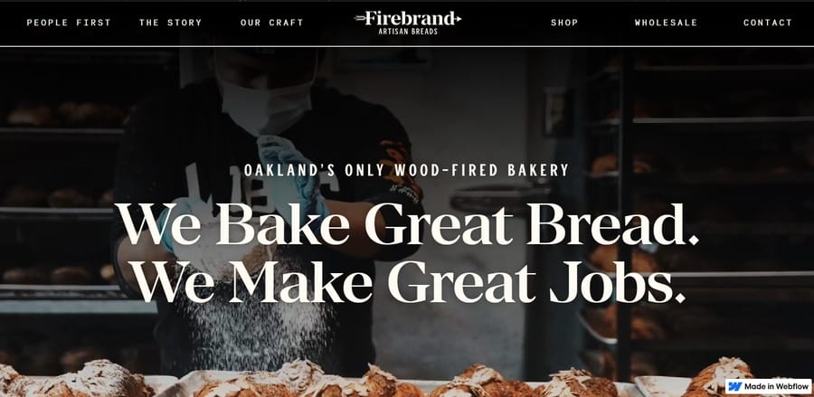Firebrand Bread website screenshot