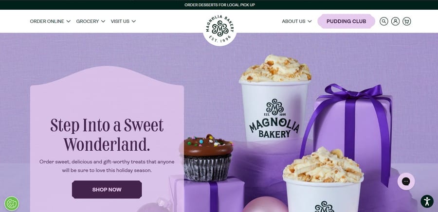Magnolia Bakery website screenshot