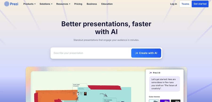 Prezi website screenshot