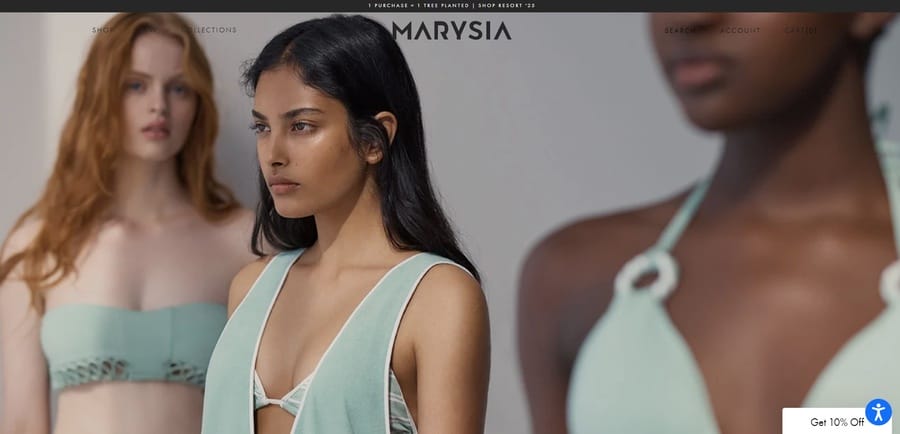 Marysia website screenshot