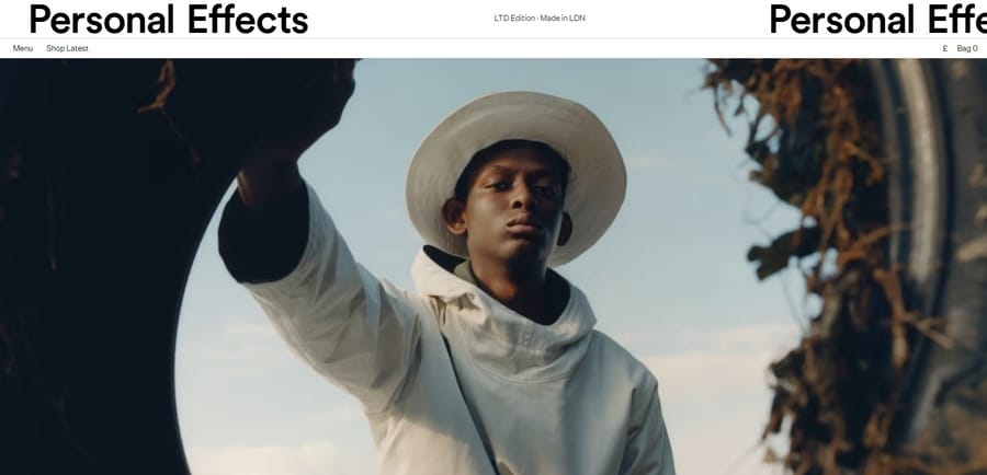 Personal Effects website screenshot