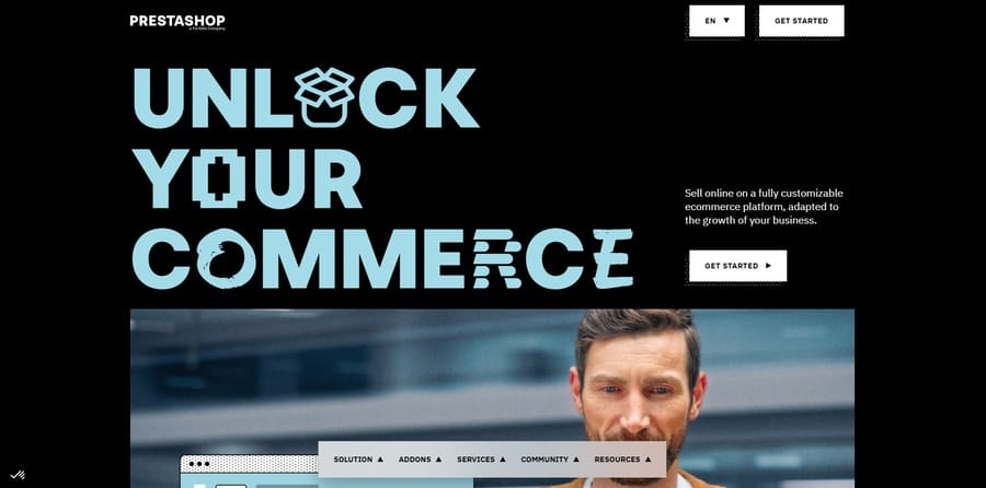 PrestaShop website screenshot