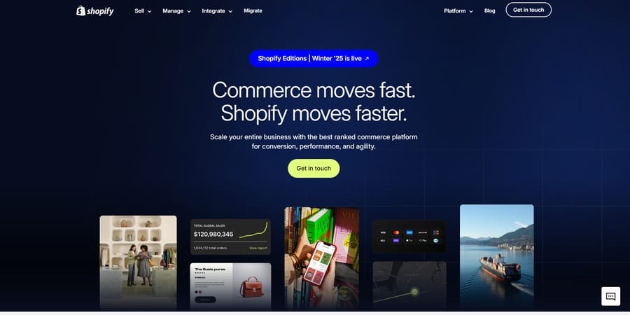 Shopify Plus website screenshot