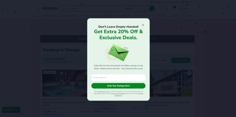 Groupon website screenshot