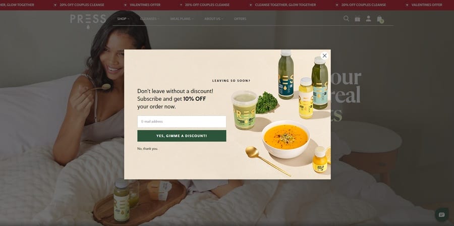 Press Healthfoods website screenshot