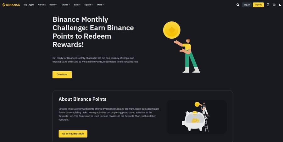 Binance website screenshot