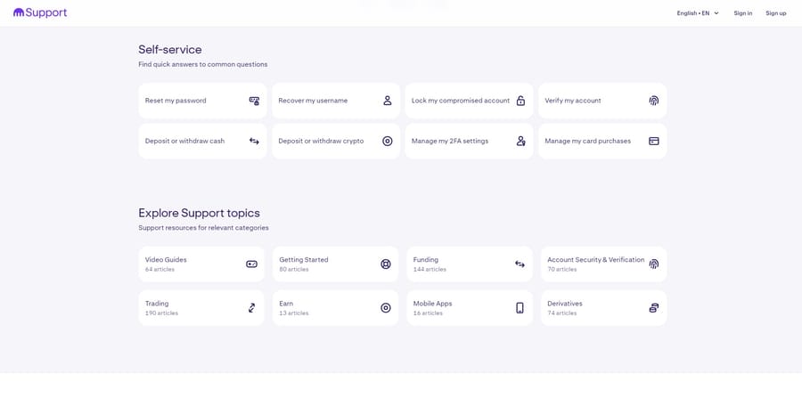 Kraken website screenshot