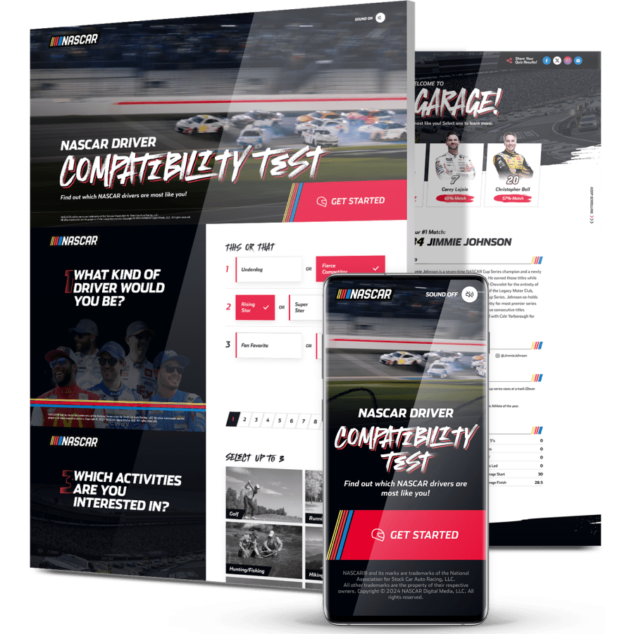 nascar-website-design Image showing Nascar's website design on desktop and mobile