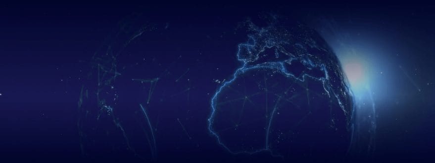 servion-background-2 Background image for Servion's case study showing the globe at night