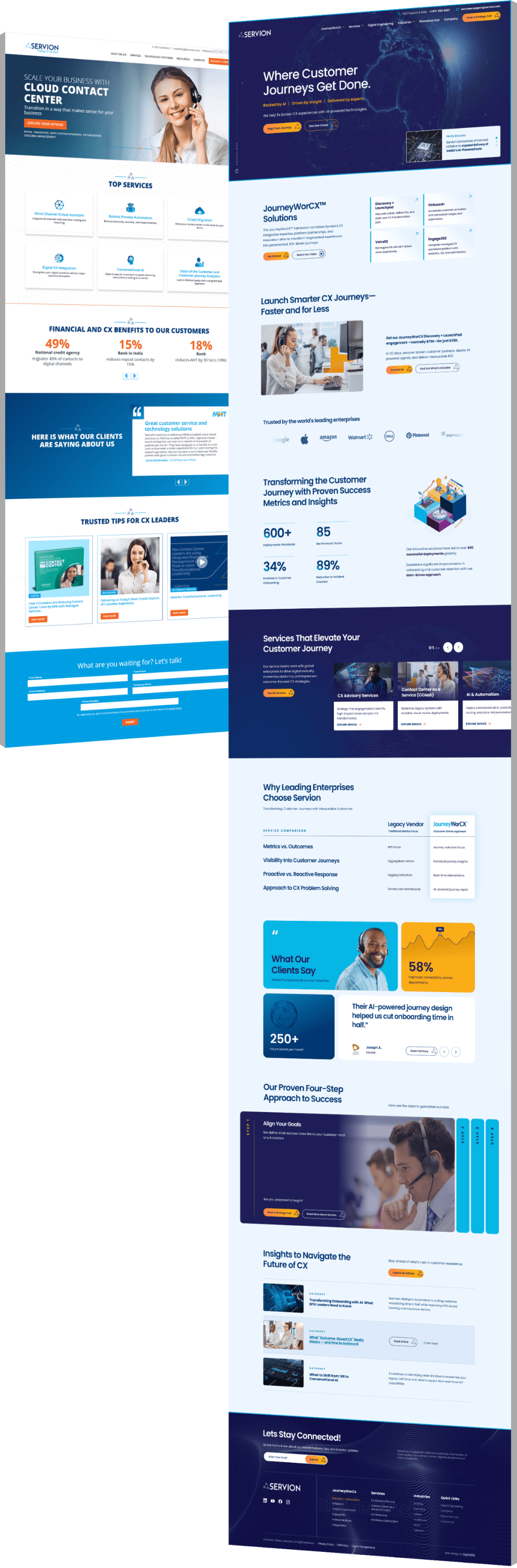 servion-before-and-after Image showing Servion's before and after website design
