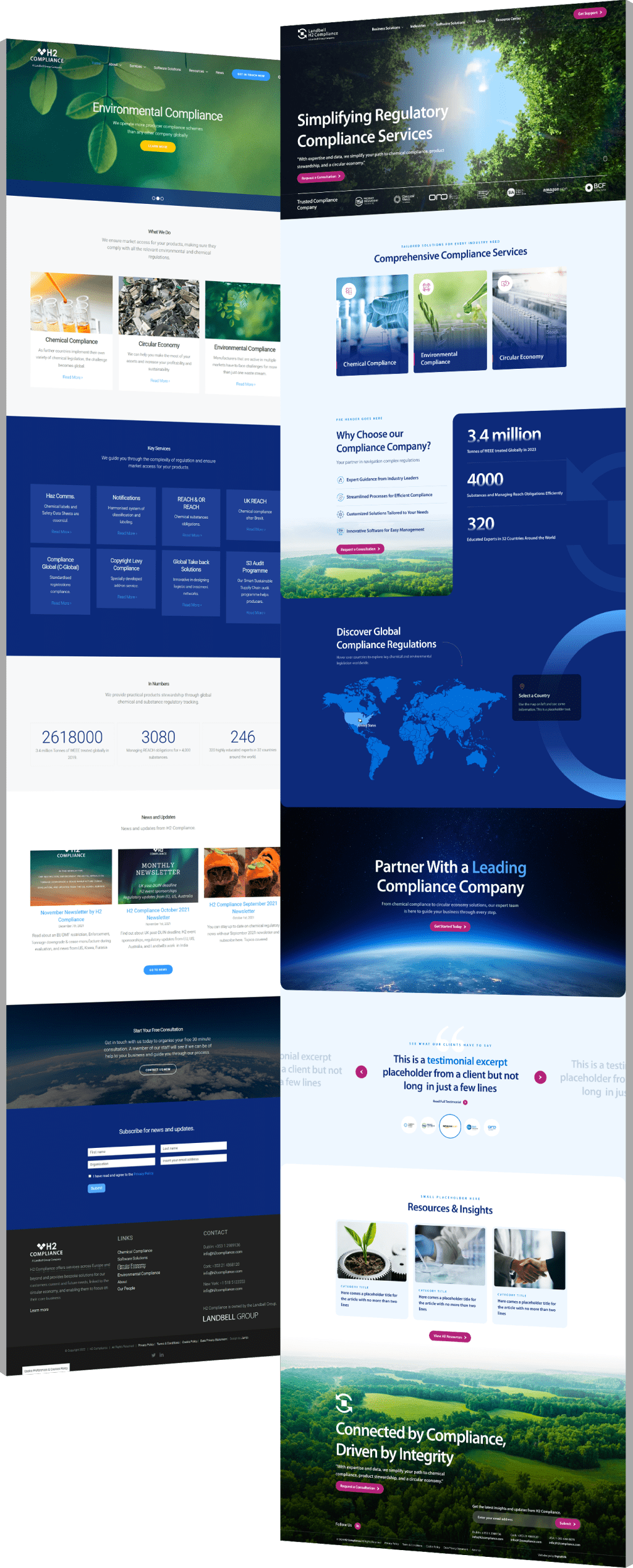 Image showing H2 Compliance's before and after design