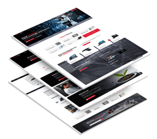 vardata-stacked Three stacked images of VarData's website design