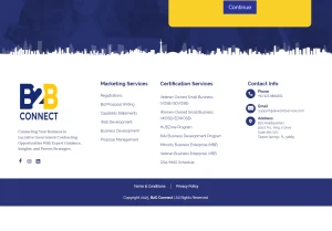 AK World Service B2B website lower section preview